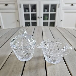 Vintage Godinger Brandon crystal sugar and creamer set.